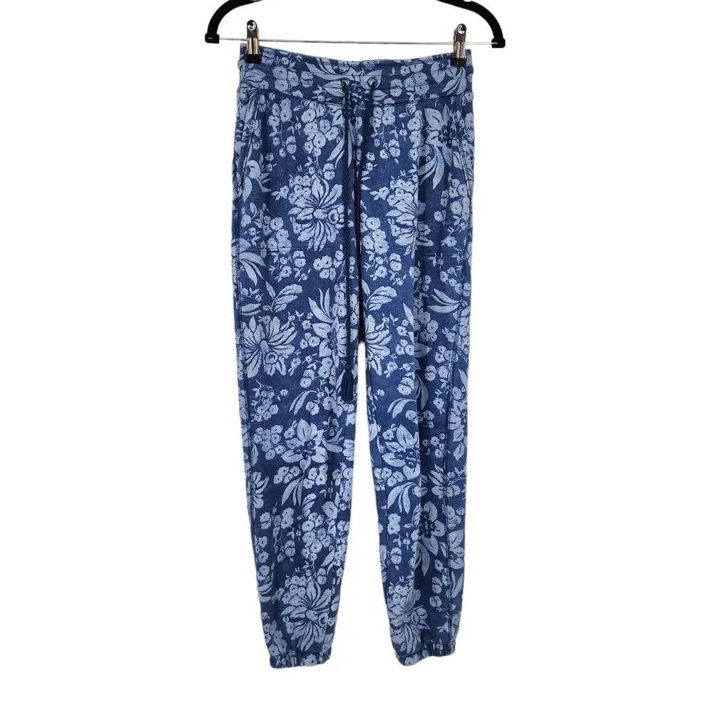 Anthropologie Daily Practice High Rise Cotton Floral Tassel Joggers Size XXSmall